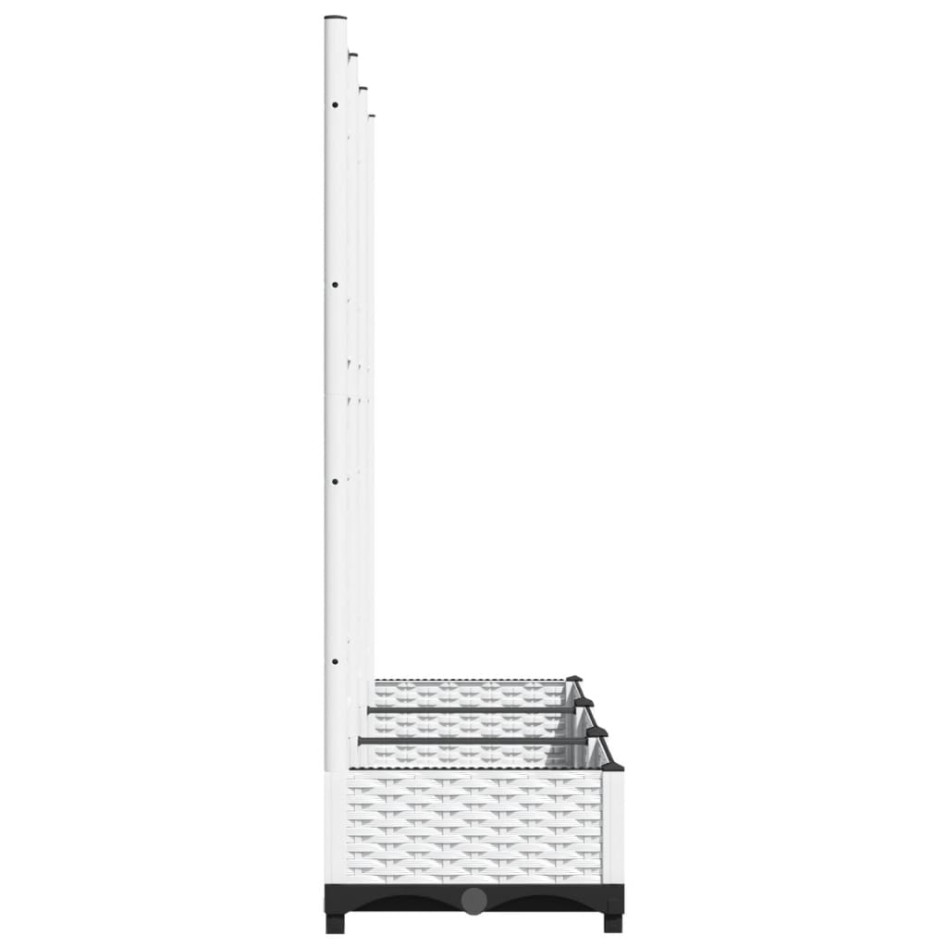 Jardinera con enrejado PP blanco 120x40x121,5