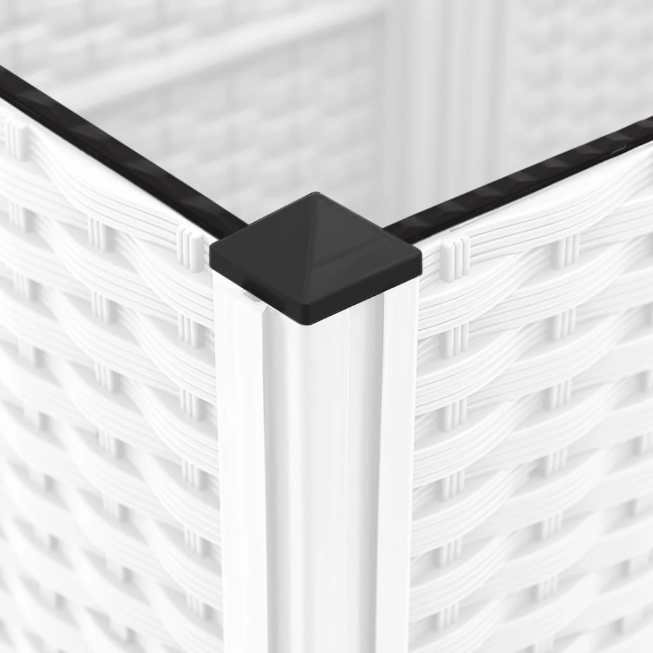 Jardinera con enrejado PP blanco 120x40x121,5