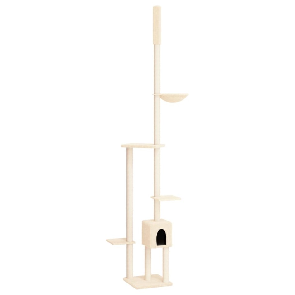 Árbol rascador para gatos de suelo a techo crema 258,5-284,5