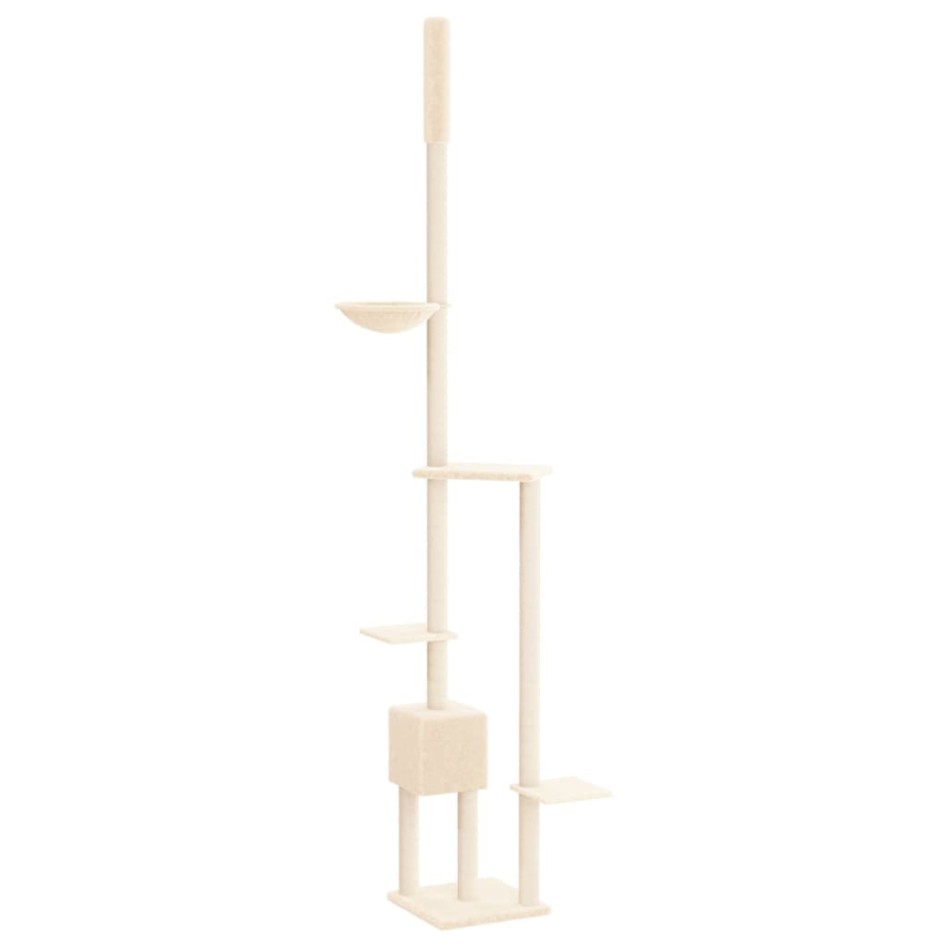 Árbol rascador para gatos de suelo a techo crema 258,5-284,5