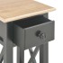 Mesa auxiliar de madera negro 27x27x65,5