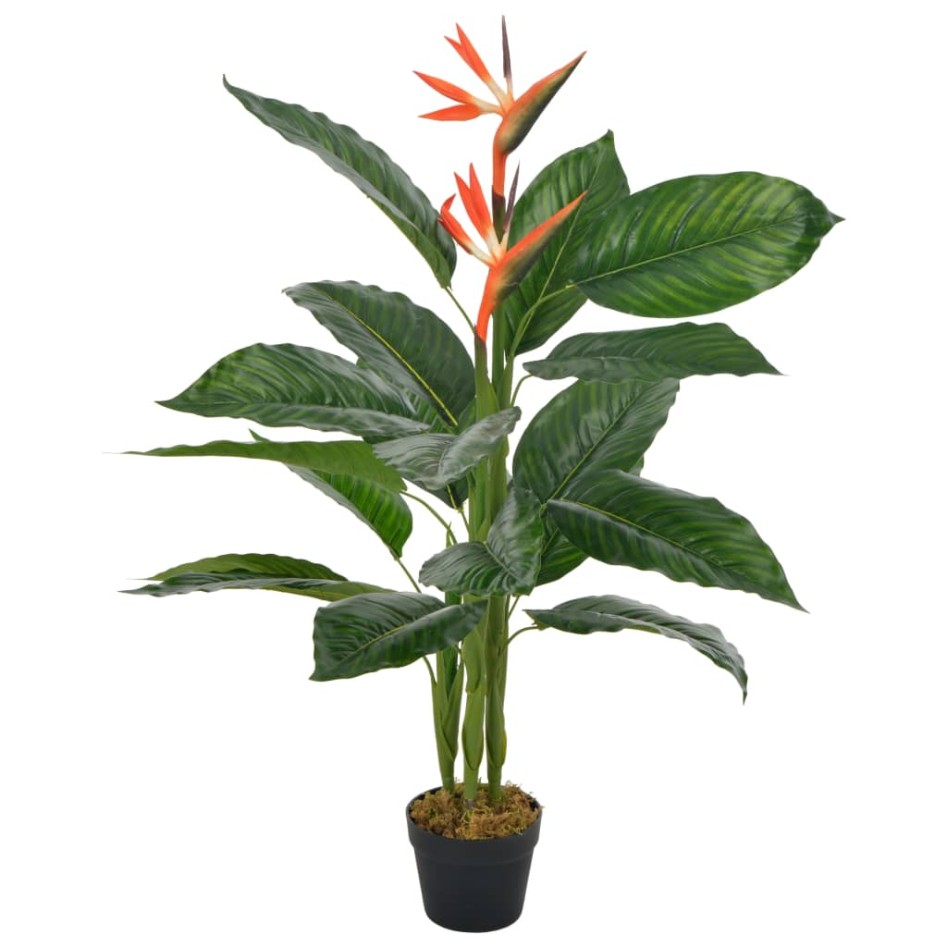 Planta artificial strelitzia con macetero rojo 100