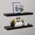 Estantes flotantes de pared 2 unidades negro 80x20x3,8