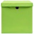 Cajas de almacenaje con tapas 10 uds tela verde 32x32x32