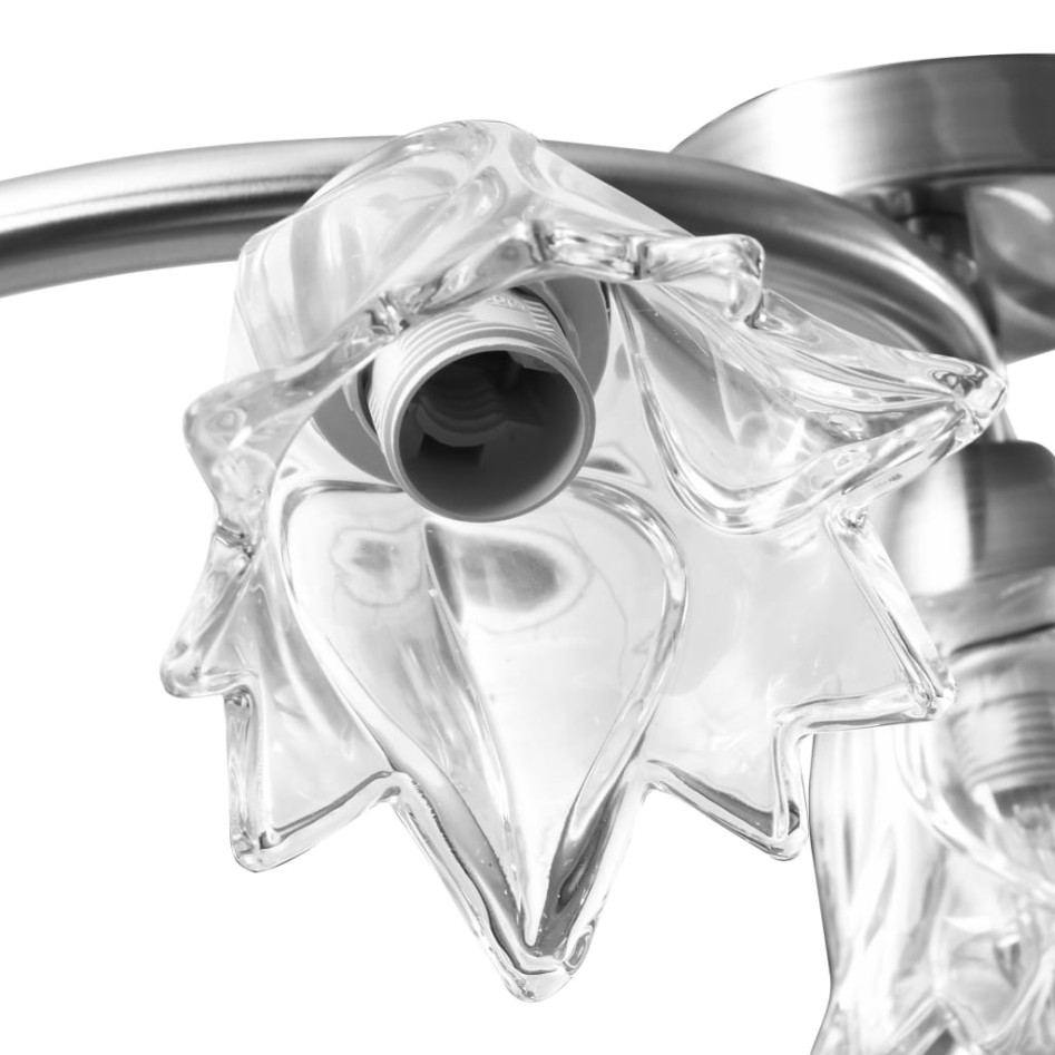 Lámpara de techo con pantallas vidrio tulipán 5 bombillas