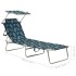 Tumbona plegable con toldo de acero estampado de