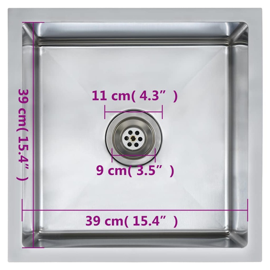 Fregadero de cocina hecho a mano acero