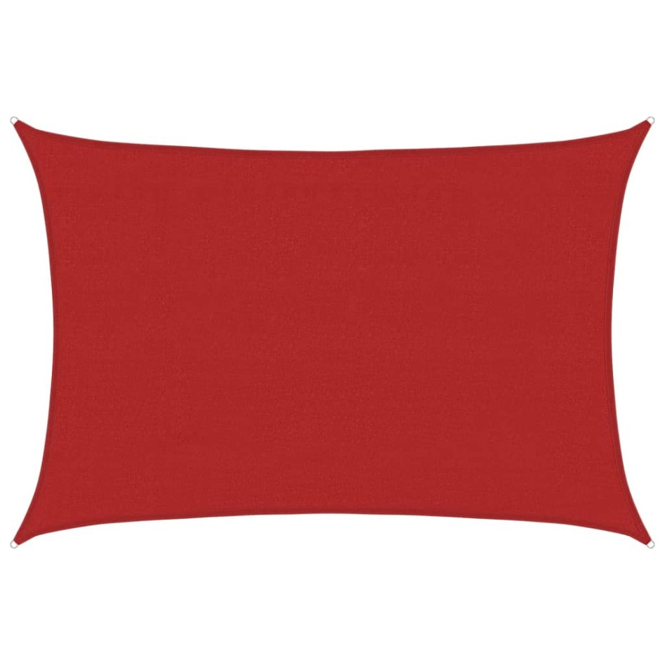 Toldo de vela HDPE rojo 160 g/m² 4x6