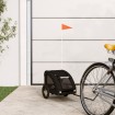 Remolque de bicicleta mascotas hierro tela Oxford negro