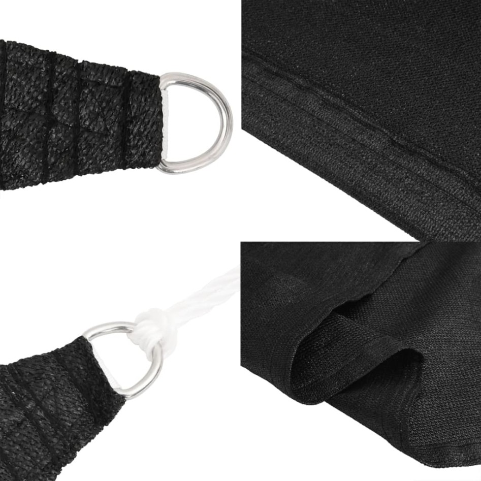 Toldo de vela negro HDPE 160 g/m² 6x6