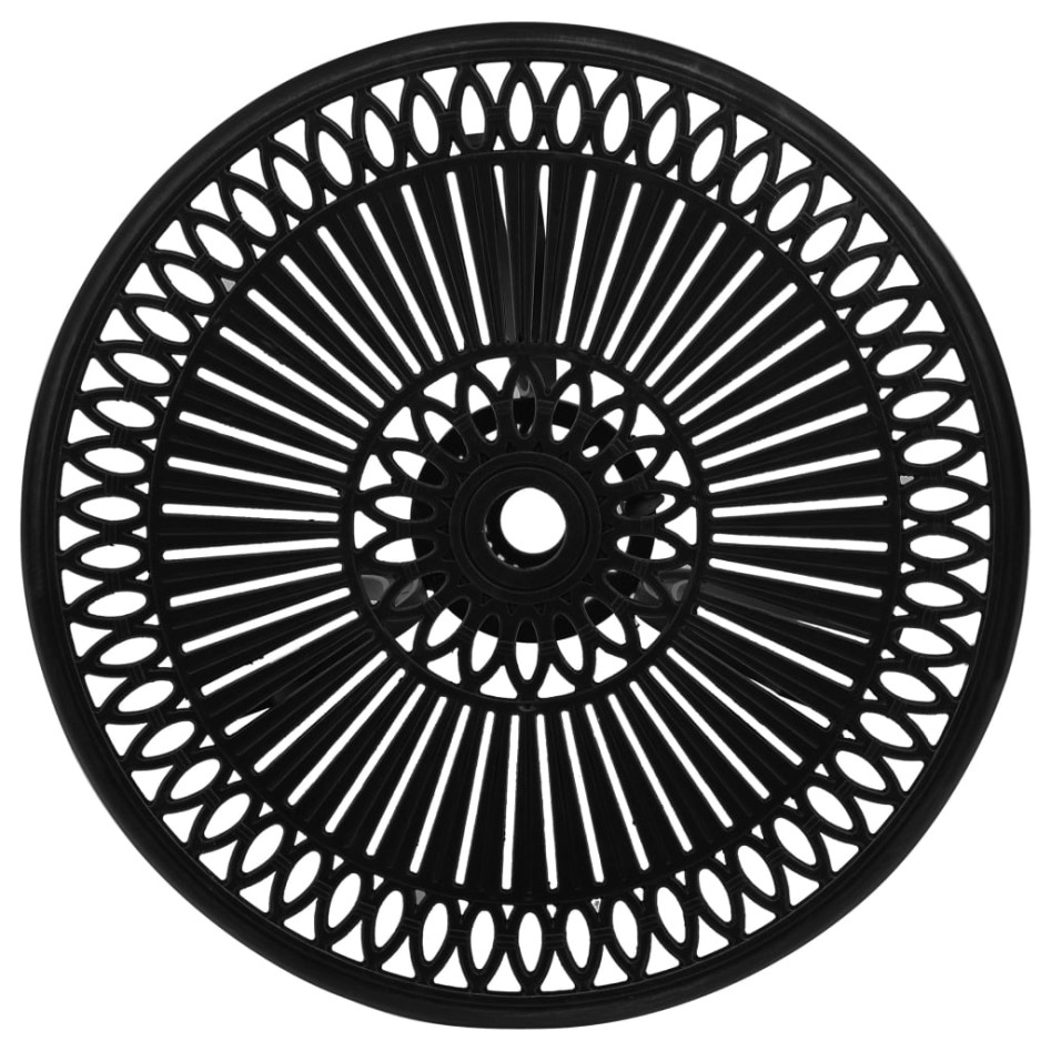 Mesa de jardín aluminio fundido negro 62x62x65