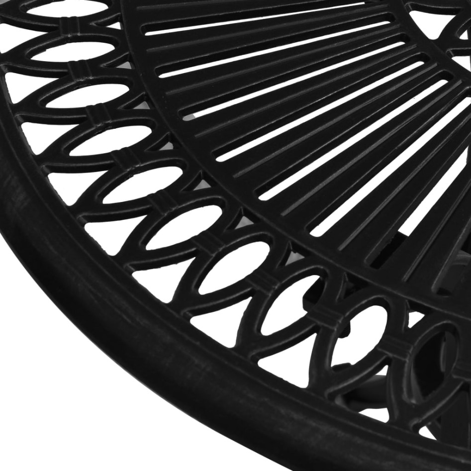 Mesa de jardín aluminio fundido negro 62x62x65