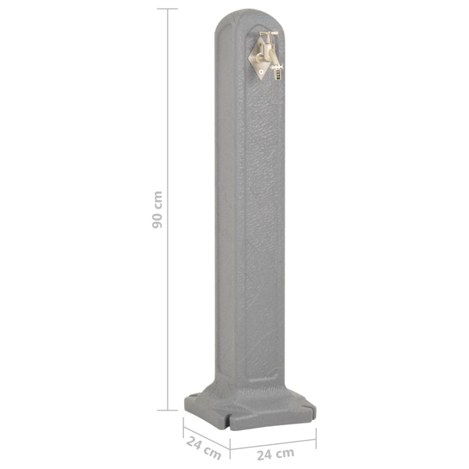 Cisterna de jardín con grifo aspecto de piedra gris