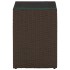 Mesa auxiliar superficie de vidrio ratán PE marrón 35x35x52