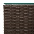 Mesa auxiliar superficie de vidrio ratán PE marrón 35x35x52