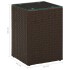 Mesa auxiliar superficie de vidrio ratán PE marrón 35x35x52