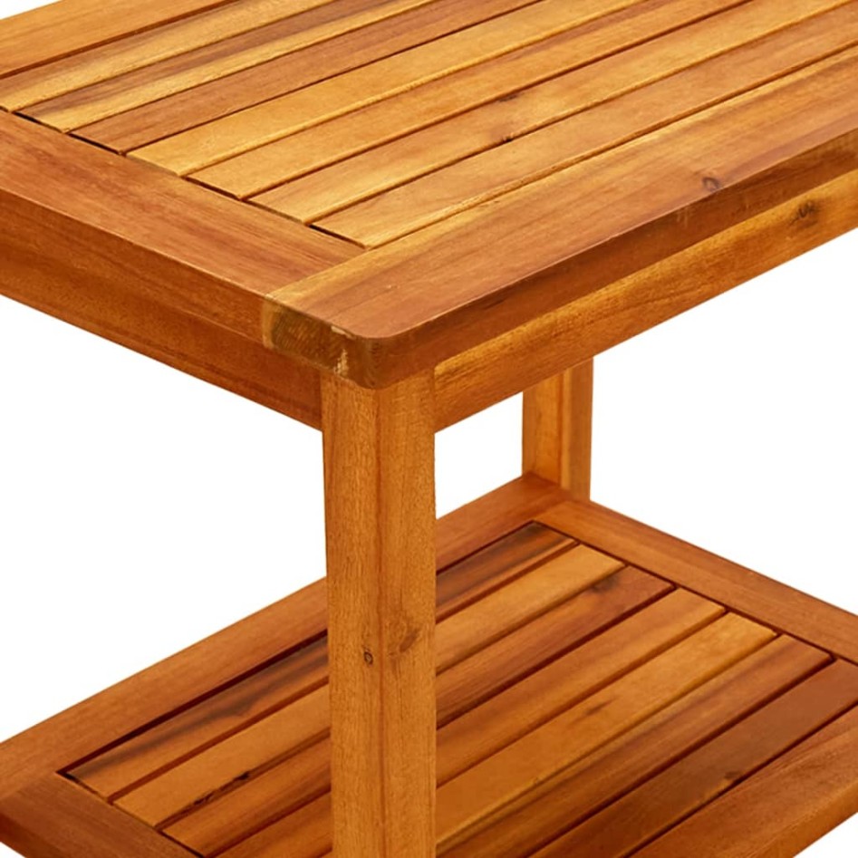 Mesa de centro de madera maciza de acacia 50x35x45