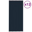 Panel para tejado acero galvanizado antracita 12 uds 100x45 cm