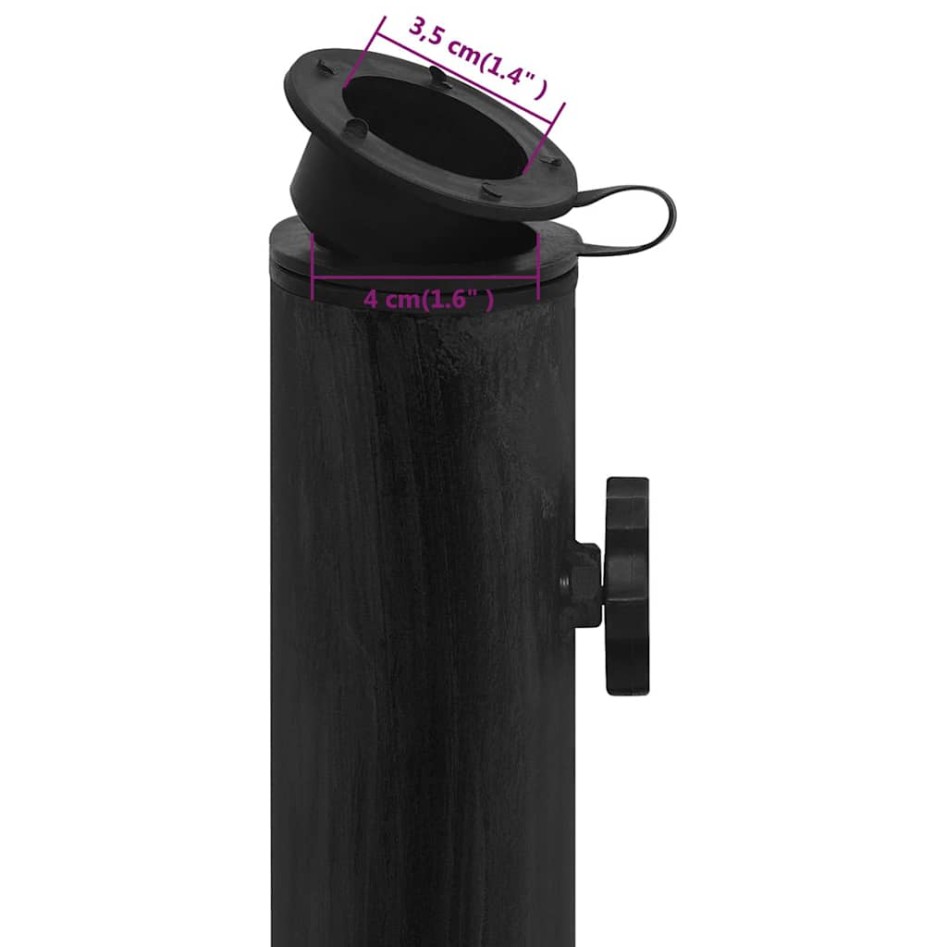 Base de sombrilla de hierro fundido negro 44x44x31