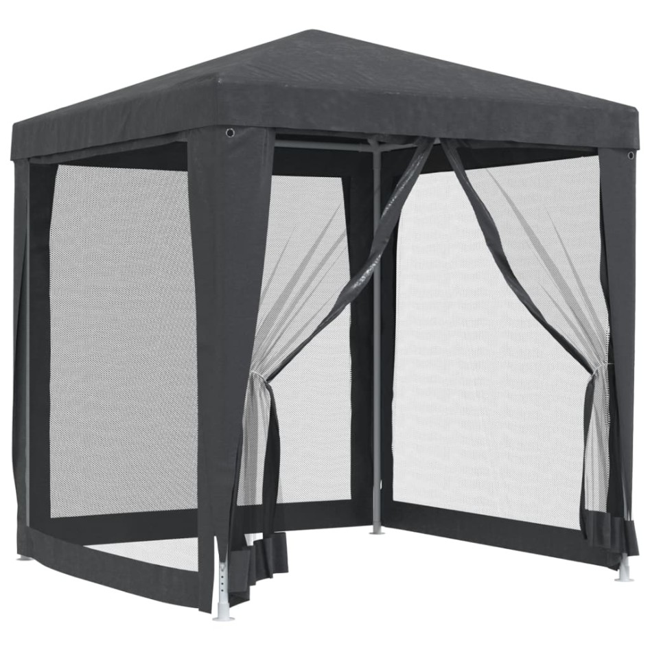 Carpa para fiestas 4 paredes de malla HDPE gris antracita 2x2