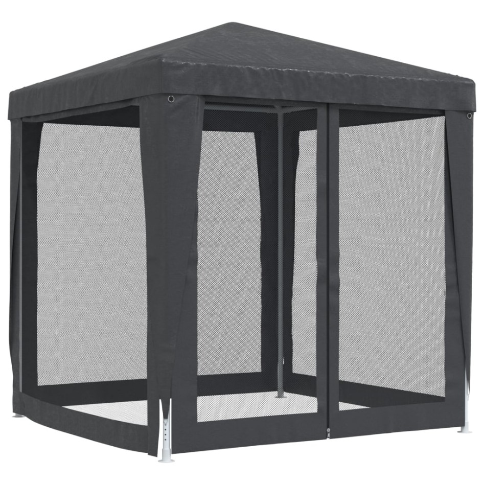 Carpa para fiestas 4 paredes de malla HDPE gris antracita 2x2