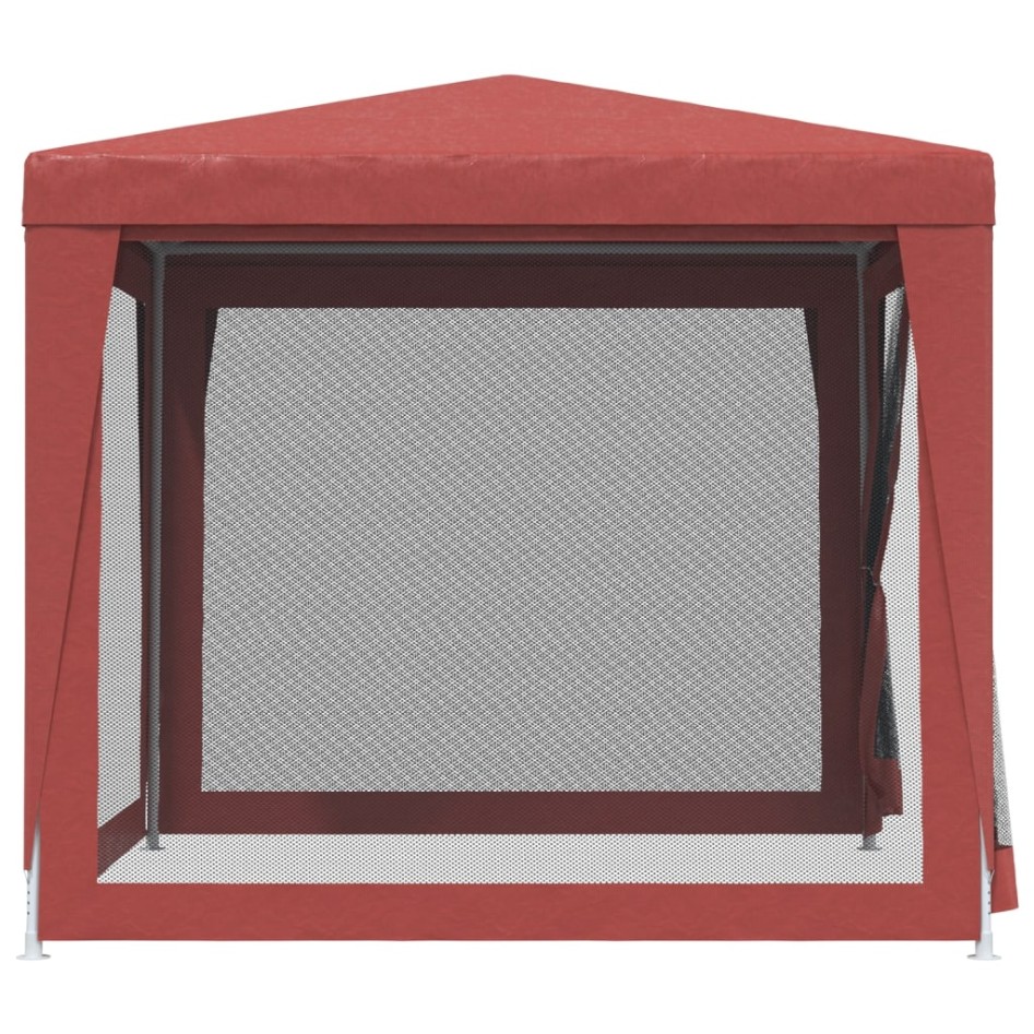 Carpa para fiestas con 4 paredes de malla HDPE rojo 2,5x2,5