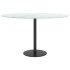 Tablero de mesa diseño mármol vidrio templado blanco Ø70x0,8