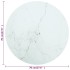 Tablero de mesa diseño mármol vidrio templado blanco Ø70x0,8
