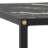Mesa de centro negra con vidrio de mármol negro 60x60x35