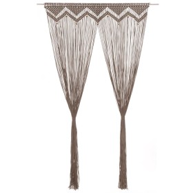 Cortina de macramé algodón gris taupé 140x240