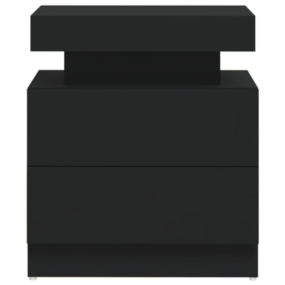 Mesita de noche de aglomerado negro 45x35x52