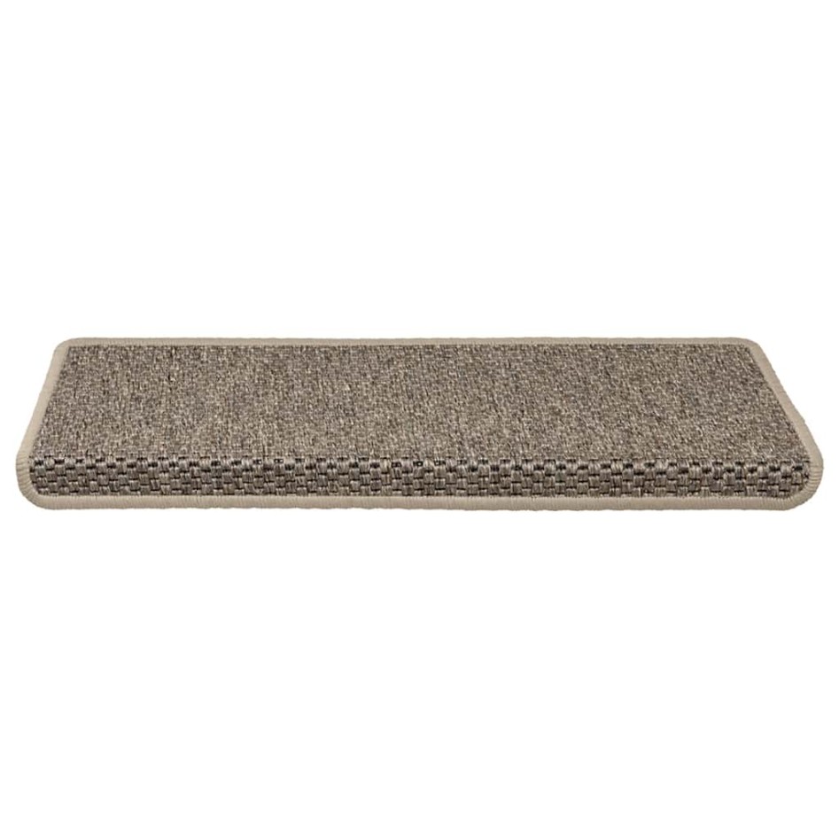 Alfombrilla autoadhesiva escalera sisal 15 uds beige 65x21x4
