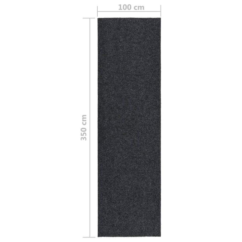 Alfombra de pasillo atrapa suciedad 100x350 cm gris