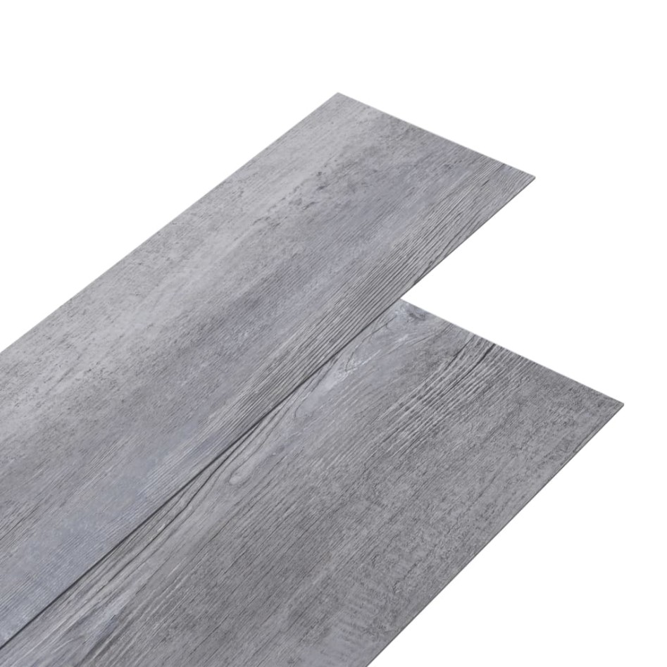 Lamas para suelo autoadhesivas PVC gris madera mate 5,21m² 2