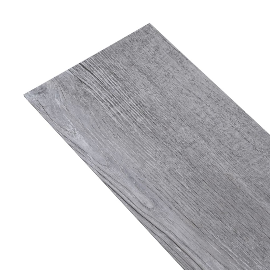 Lamas para suelo autoadhesivas PVC gris madera mate 5,21m² 2