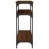 Mesa consola madera de ingeniería marrón roble 75x29x75