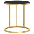 Mesa auxiliar vidrio templado negro y dorado 45