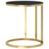 Mesa auxiliar vidrio templado negro y dorado 45