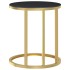 Mesa auxiliar vidrio templado negro y dorado 45