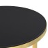 Mesa auxiliar vidrio templado negro y dorado 45