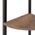 Estantería esquina 3 pisos marrón oscuro negro 45,5x31,5x120