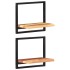 Estantes de pared 2 unidades madera maciza acacia 40x24x35