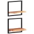 Estantes de pared 2 unidades madera maciza acacia 40x24x35