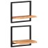 Estantes de pared 2 unidades madera maciza acacia 40x24x35