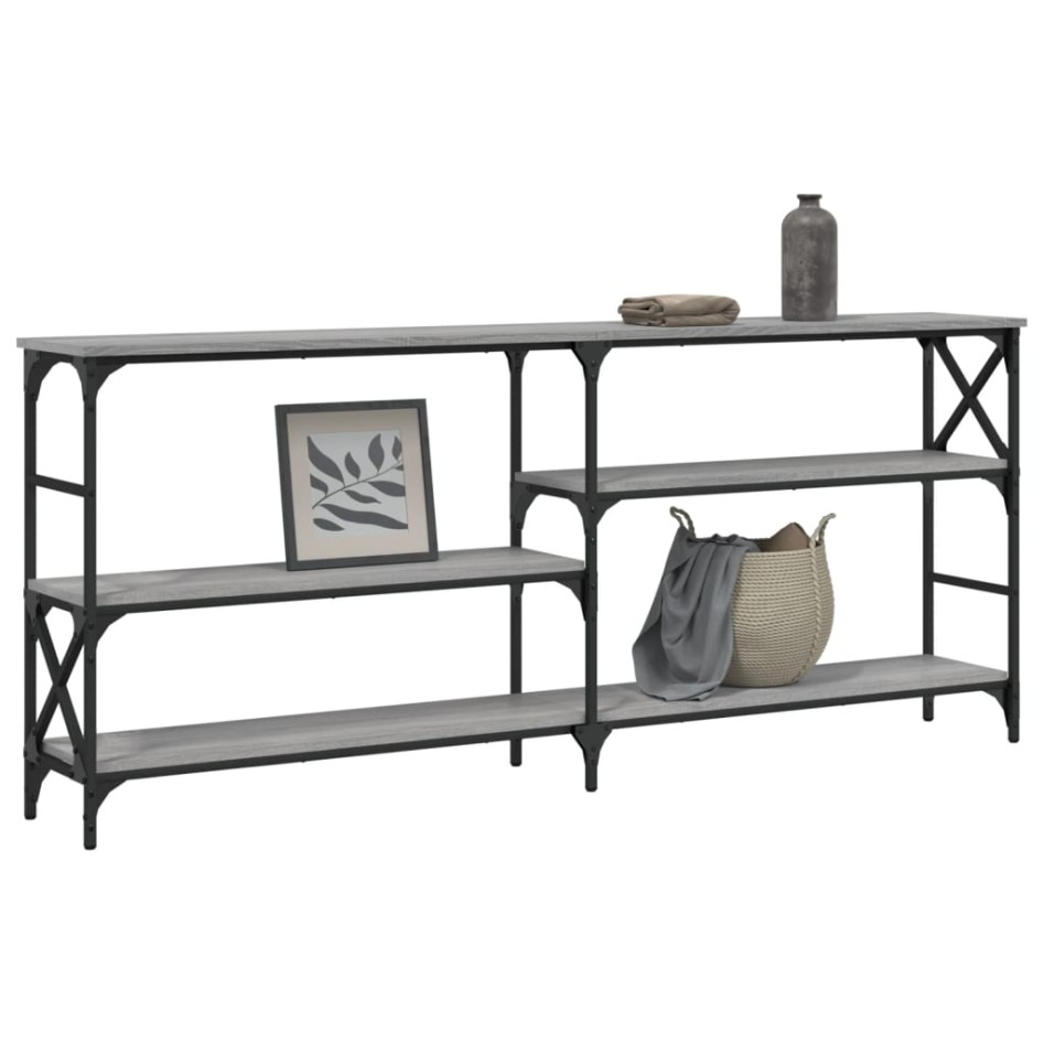 Mesa consola madera de ingeniería gris Sonoma 180x29x76,5