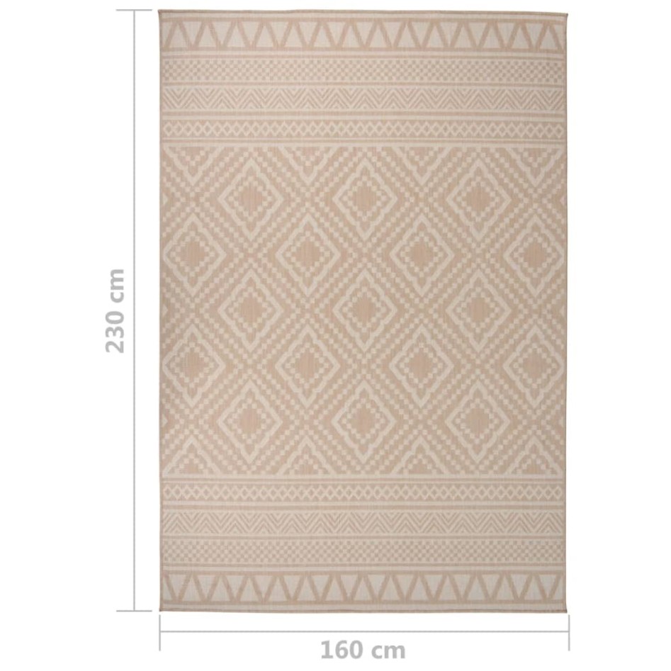 Alfombra de exterior de tejido plano rayas marrones 160x230