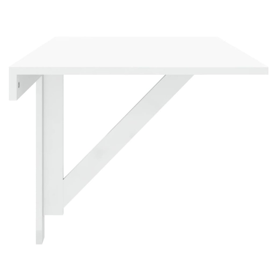 Mesa de pared plegable contrachapada blanco brillo 100x60x56