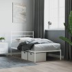 Estructura cama sin colchón con cabecero metal blanco 80x200 cm