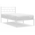 Estructura cama sin colchón con cabecero metal blanco