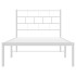 Estructura cama sin colchón con cabecero metal blanco